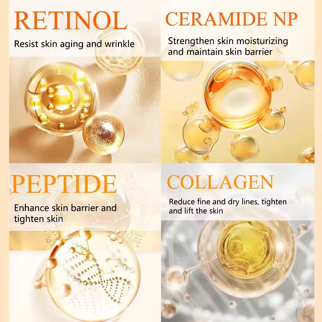 Custom Logo Anti Aging Face Skin Care Set Retinol Peptide Hydrating Firming Cosmetics Product Beauty Organic Facial Skincare Kit