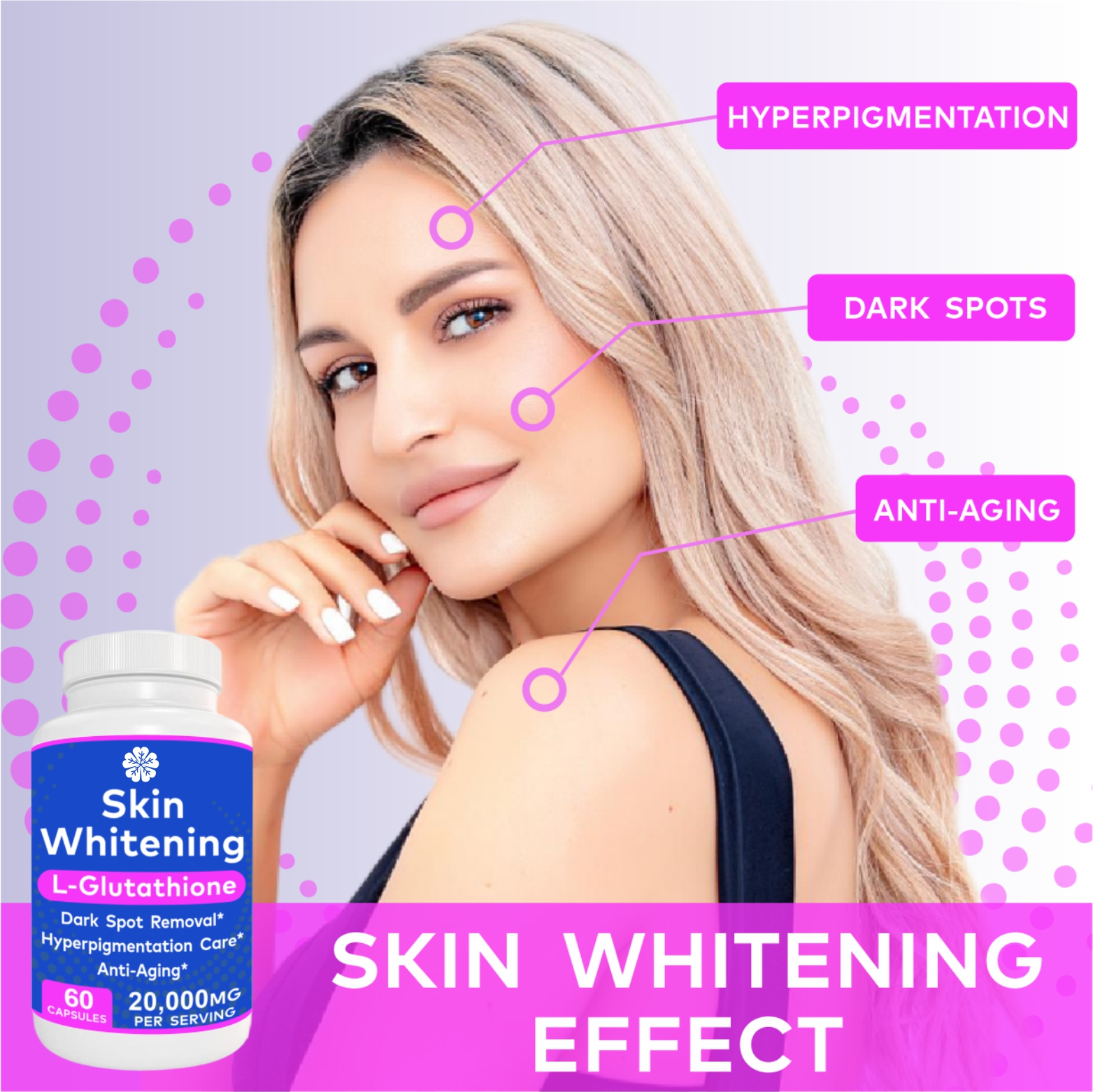 Private Label Hot Sale Skin Whitening Capsules Dark Spot Removal Hyperpigmentatione Effective Adult
