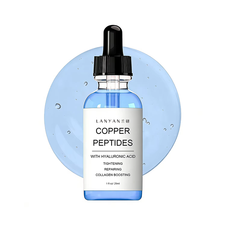 Private Label Organic Blue Copper Peptide Serum Anti Aging Wrinkle Face Skin Care Essence GHK-CU Peptide Facial Serum