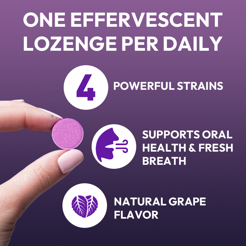 LIFEWORTH Oral Care Probiotics Micro-Effervescent Lozenges Tablets for Promotes Healthy Gums &amp; Teeth
