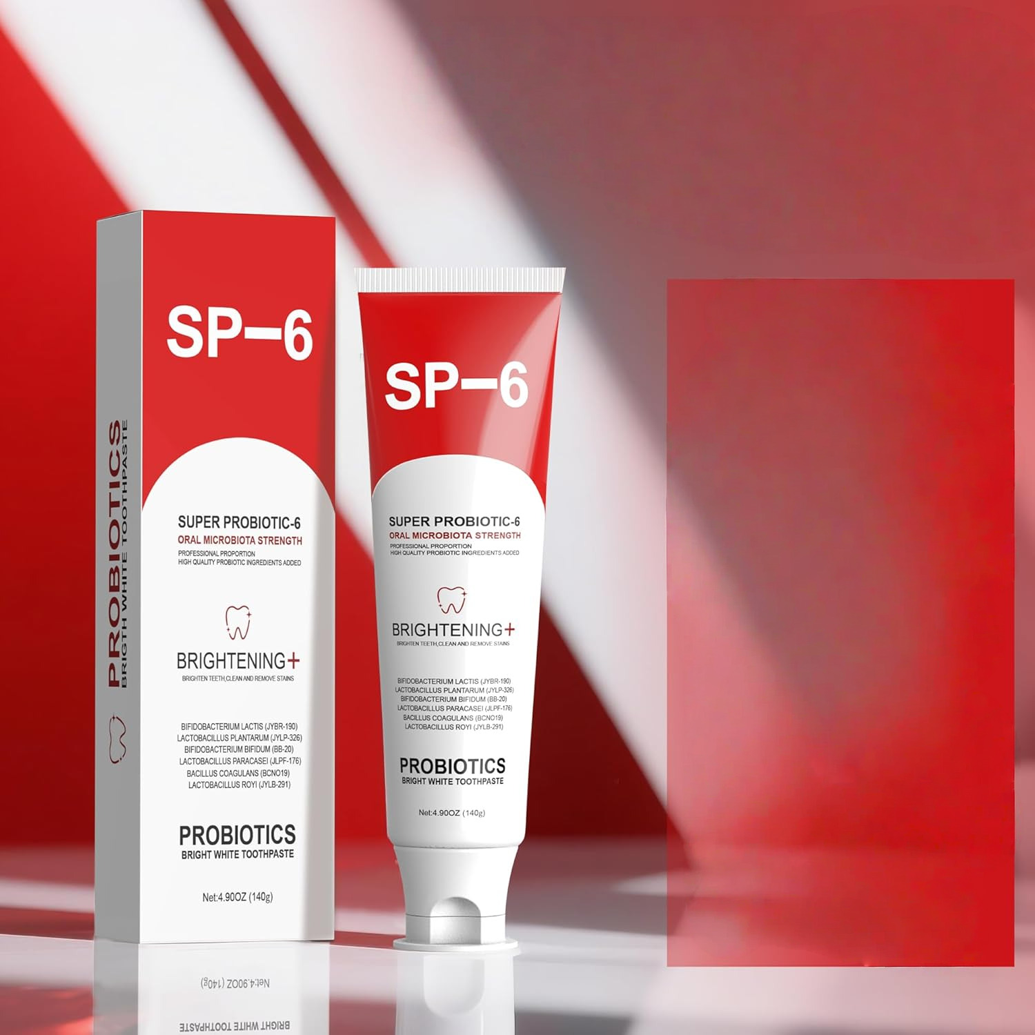 SP-6 Probiotic Brightening Chemical Toothpaste Oral Microbiome Strength Whitening for Bad Breath Stain Removal Fluoride Free