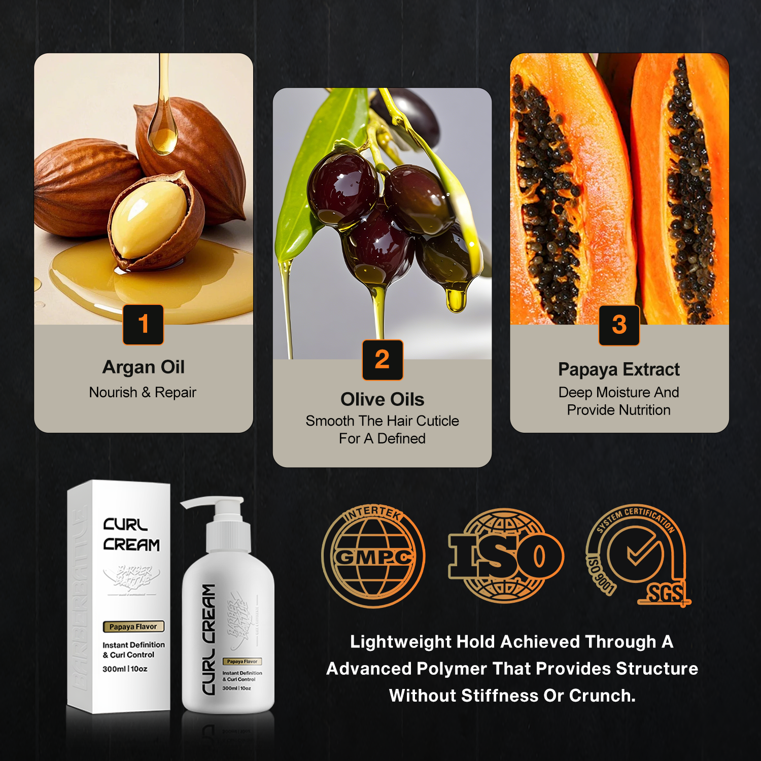 CPNP FDA GMP Private Label Barber Men Natural Curl Styling Control Cream For Professional Buyer Supply Chain EU US AU Market