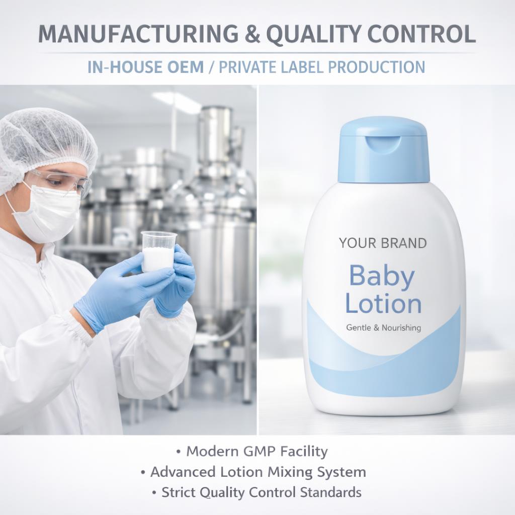 Private Label Baby Lotion OEM Gentle Baby Care Dermatologically Tested Hypoallergenic Whitening Moisturizing Sensitive Skin Care