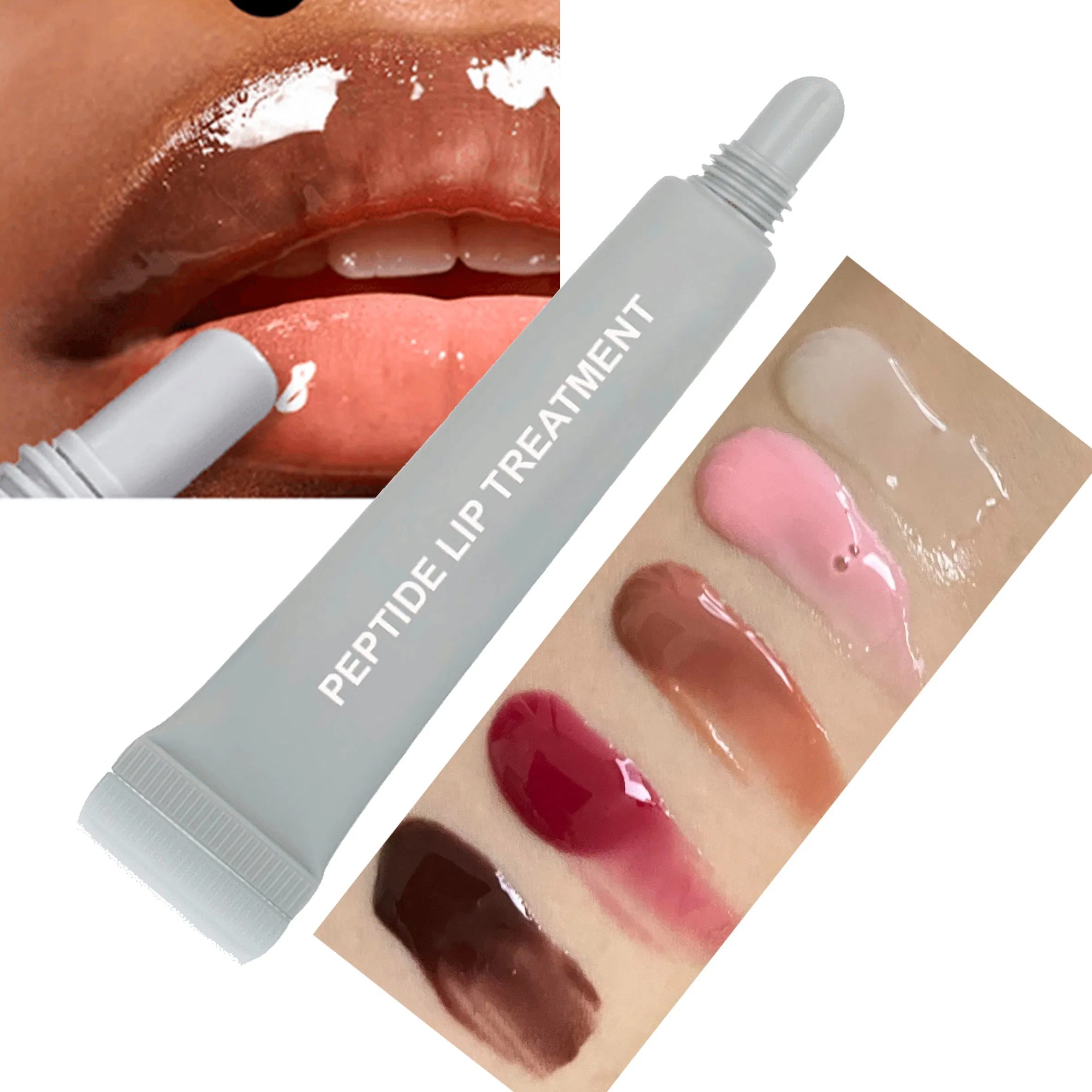 Popular Gray Packaging Lip Lightening Remove Wrinkles Peptide Lip Treatment Private Label