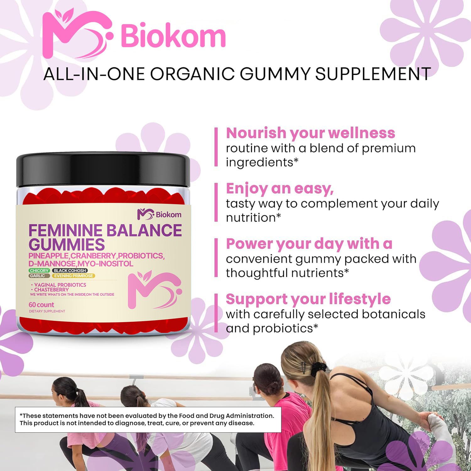 Premium Feminine PH Pineapple Balance Gummies Cranberry D Mannose Supplement For Women Pineapple Vaginal Probiotics PH Balance