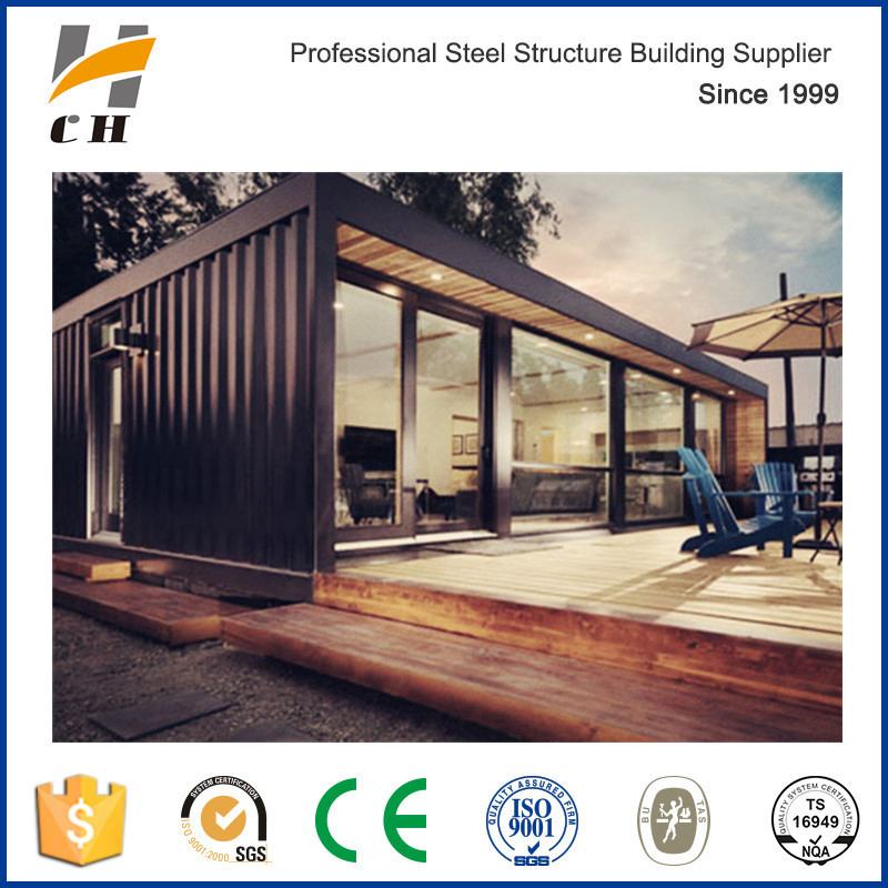 Casa modular estilo dúplex de América del Norte, casa contenedor de paquete plano, villa