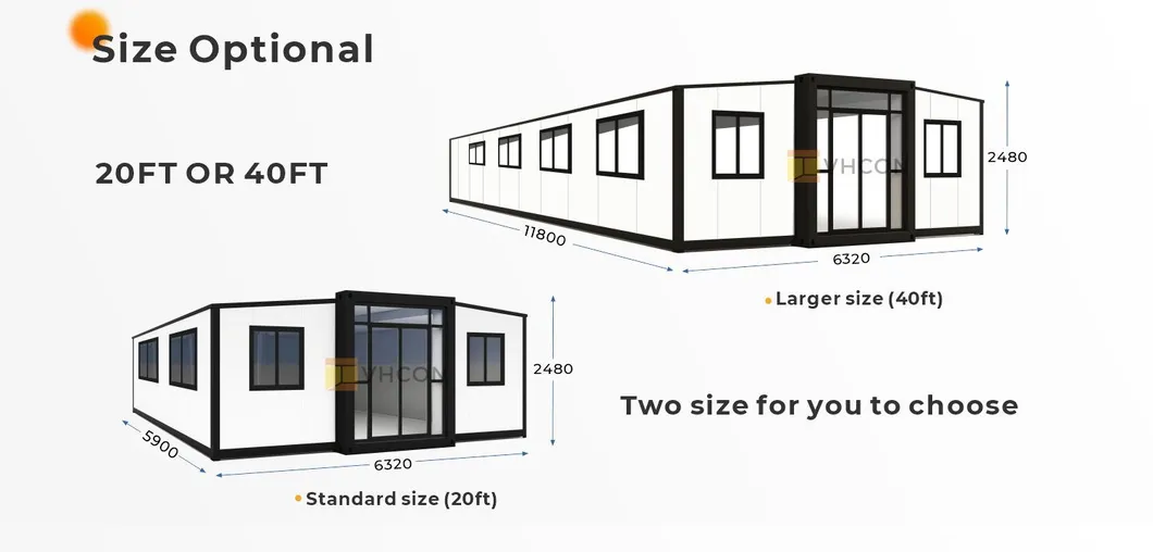 Venta Caliente Casa Contenedor Expandible Prefabricada de Alta Calidad con 3 Habitaciones