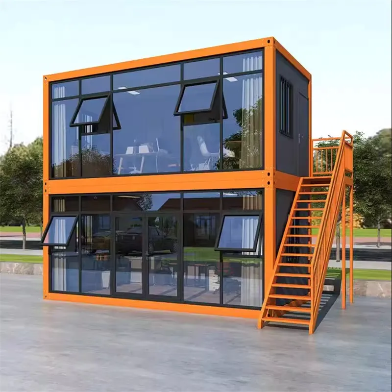 Casas modulares móviles desmontables a prueba de humedad para edificios temporales en sitios de construcción de ferrocarriles de alta velocidad
