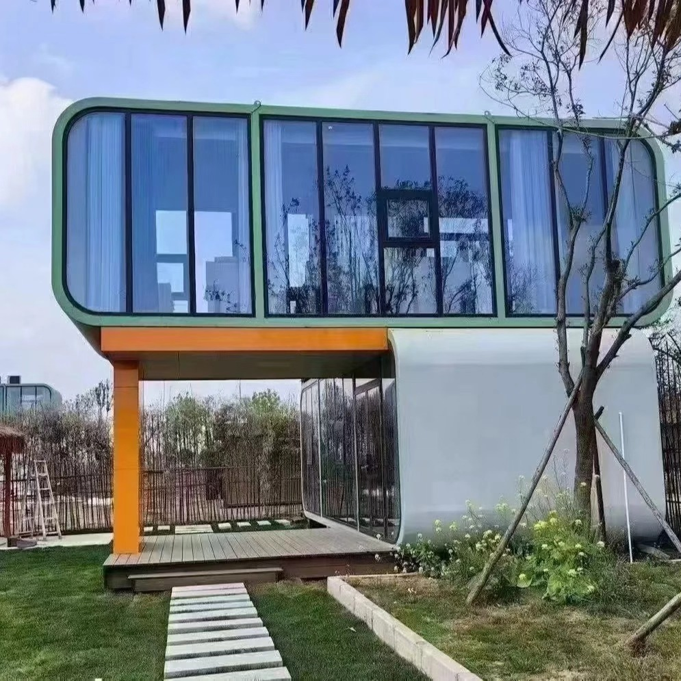 Casa modular de marco de acero moderno con aislamiento energético eficiente
