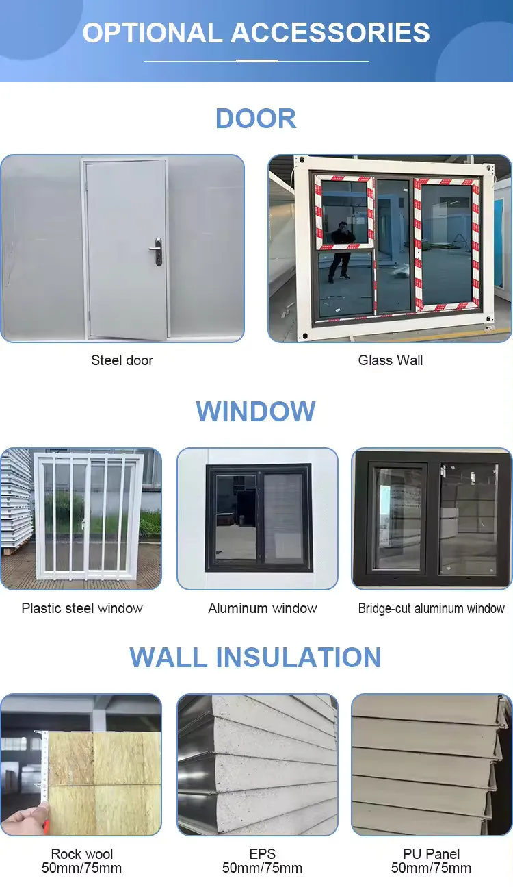 Oficina móvil modular plegable prefabricada de contenedor potable