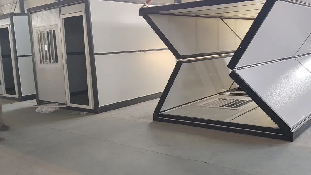 Fábrica 20FT Casa Contenedor de Acero Plegable Tipo Z Oficina de Deslizamiento Plegable Diseño Moderno Hogar Prefabricado Portátil