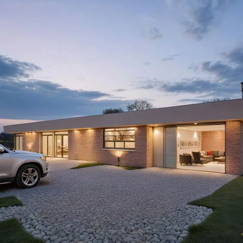 Casa prefabricada villa con estructura de acero ligero casa modular con 3 bedrooms
