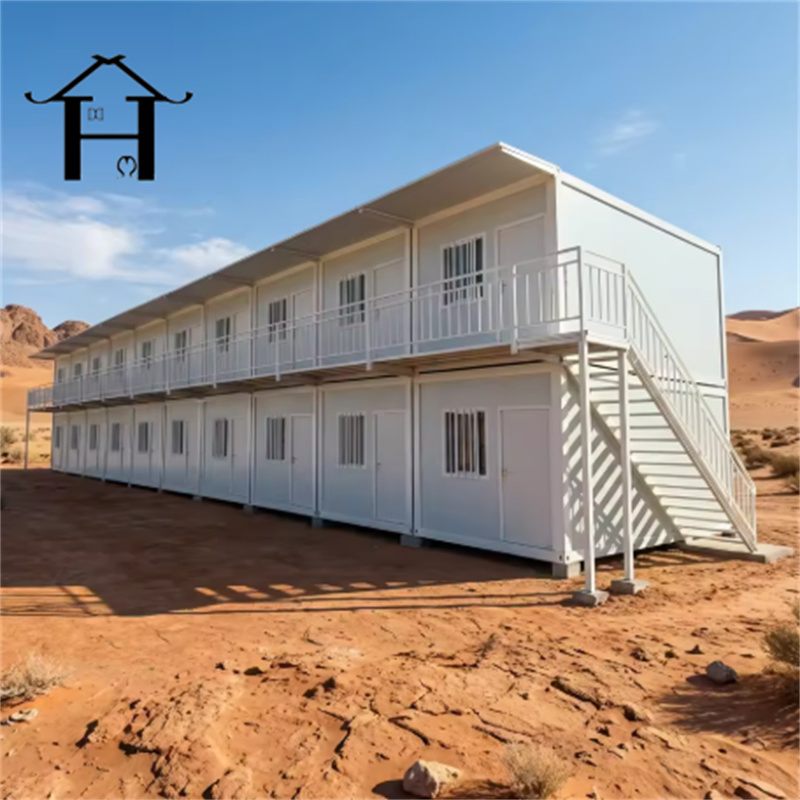 Casa modular de contenedor de dos pisos prefabricada de bajo precio y económica