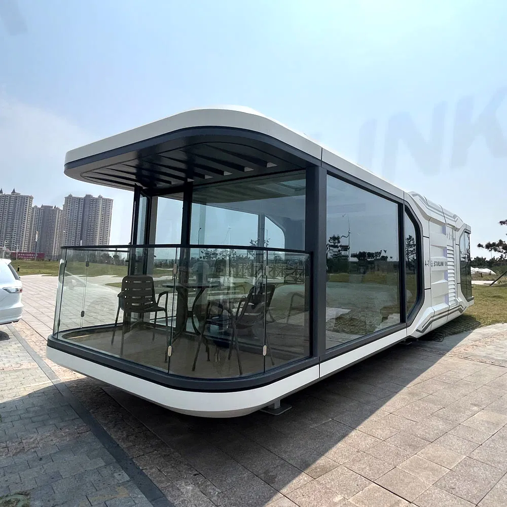 Casa modular prefabricada de contenedor, oficina portátil, cabaña móvil de manzana