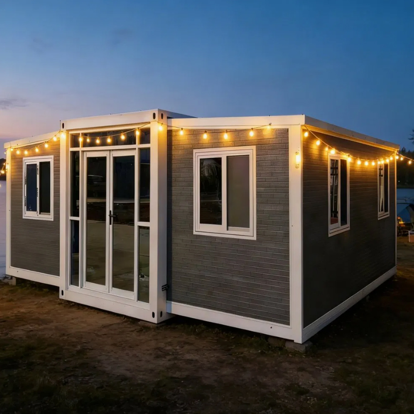 Envío de Casa Móvil Prefabricada Modular 20/30/40FT de Lujo 2 para Dormitorio Pequeño Residencial Listo para Usar, Casa Contenedor Expandible Prefabricada