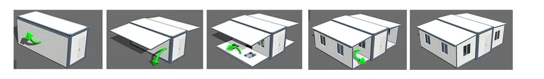 Casa modular moderna y pequeña con dos dormitorios para familia