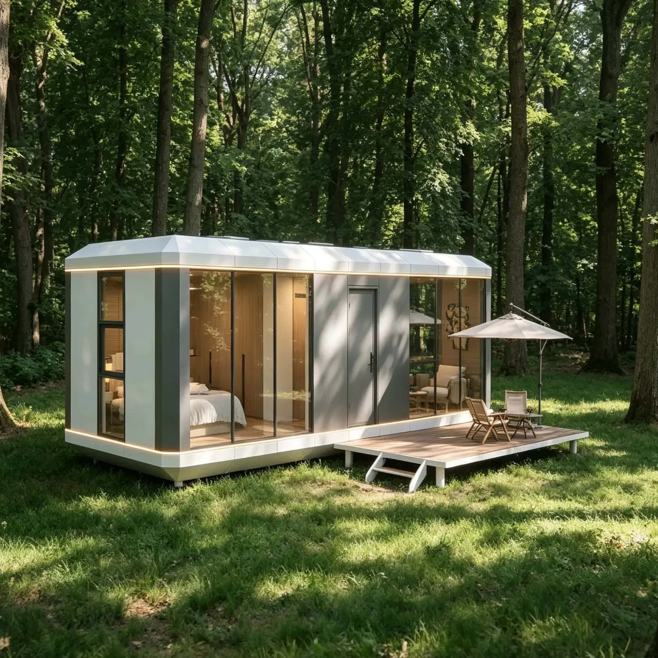 Pequeñas casas residenciales prefabricadas modulares expandibles de cápsula inteligentes y ecológicas