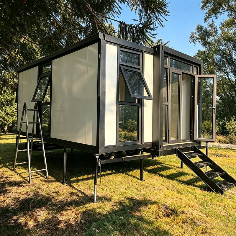 Casa Móvil Prefabricada Expandible de Lujo 20/30/40FT para Dormitorio Pequeño 2 Lista para Habitar, Construcción Portátil
