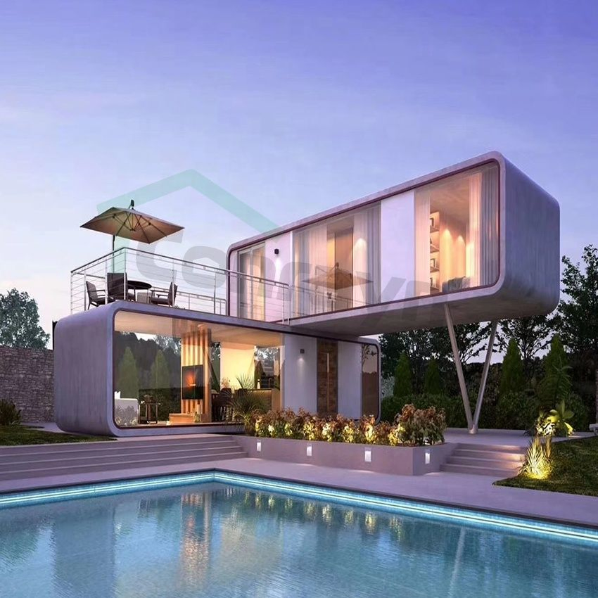 Soluciones de vivienda familiar en casa modular moderna