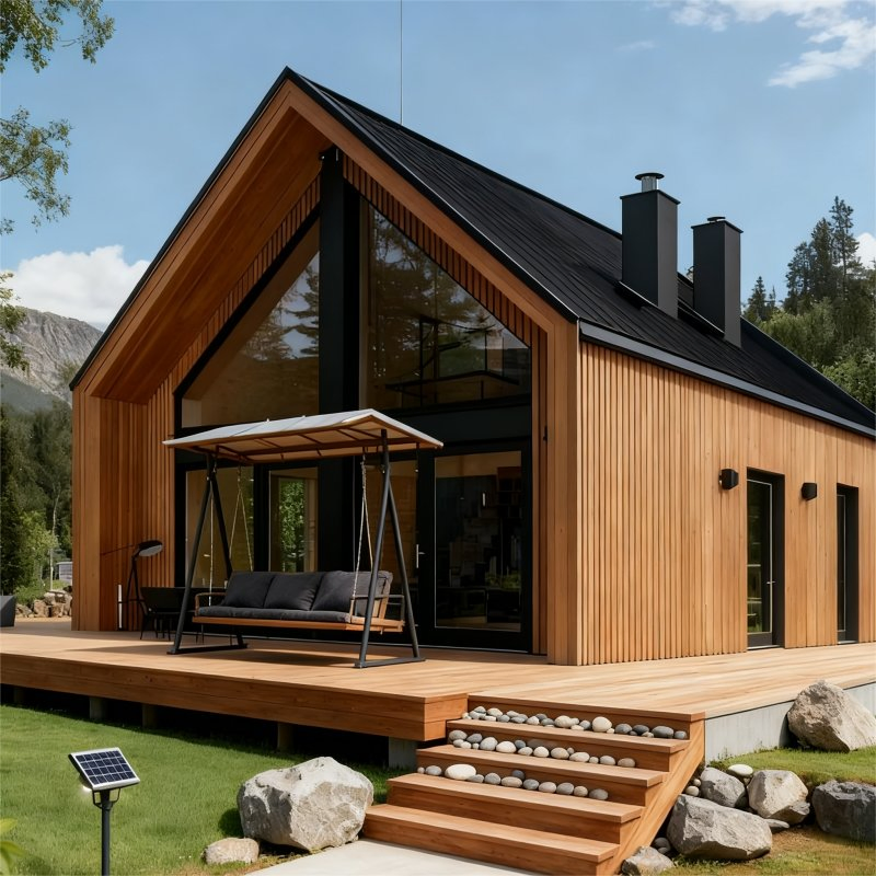Casas prefabricadas de dos dormitorios, casas modulares, casas eficientes en energía