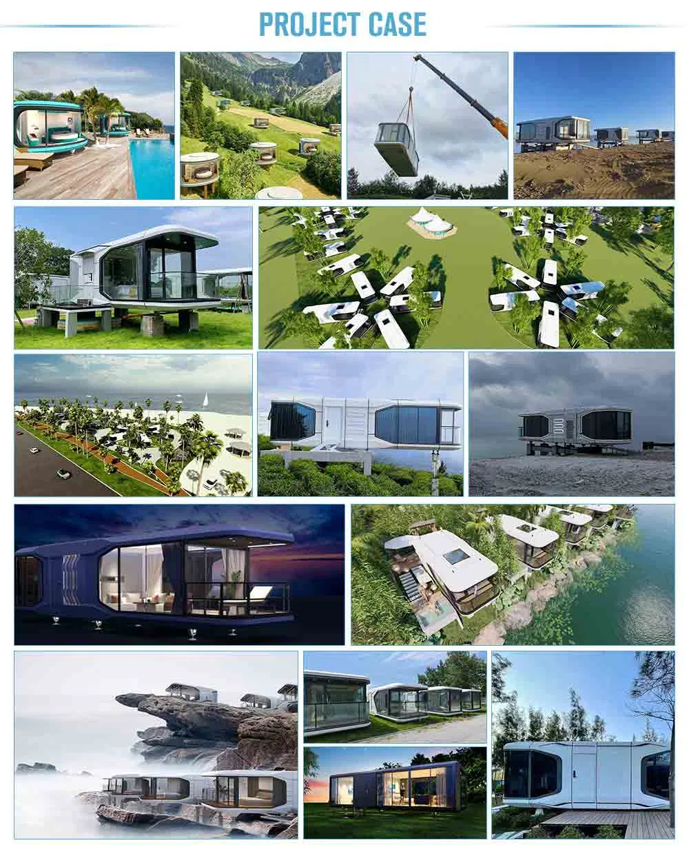 Casa Modular de Cápsula Espacial Casa Prefabricada Eficiente Energéticamente Características de Hogar Inteligente