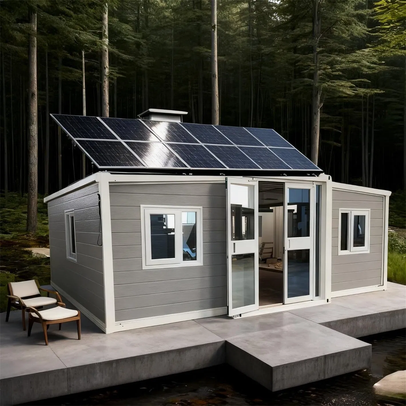 Casa Contenedor Modular Prefabricada de Alta Gama con Alas Expandibles, Lista para Habitar, para Vivienda Permanente