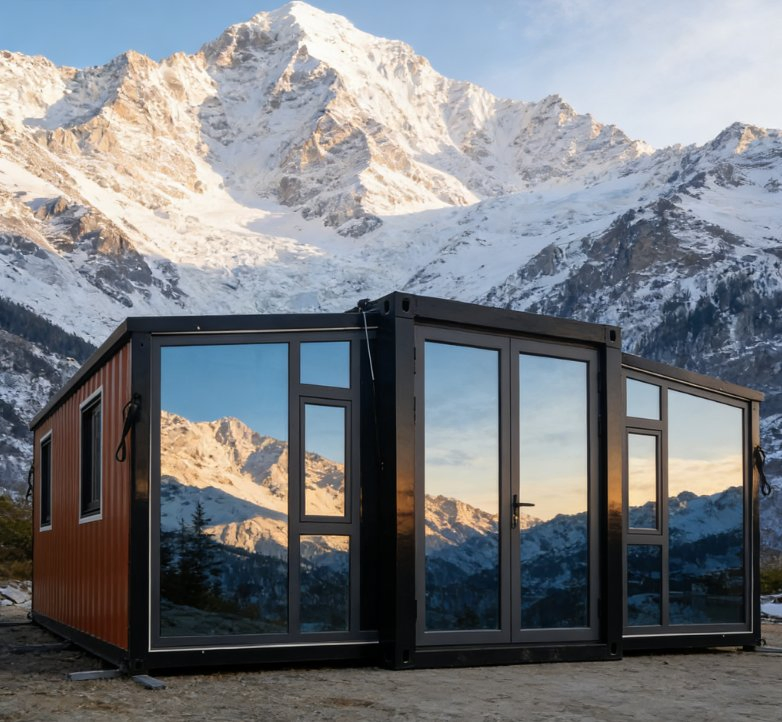Casas contenedoras listas para ensamblar, unidades residenciales prefabricadas, casas contenedoras expandibles, casas móviles