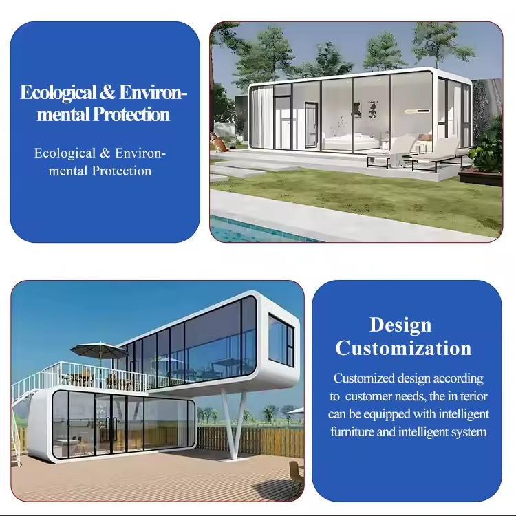 Casa Tiny Modular de Contenedor con Baño y Energía Solar para Familia