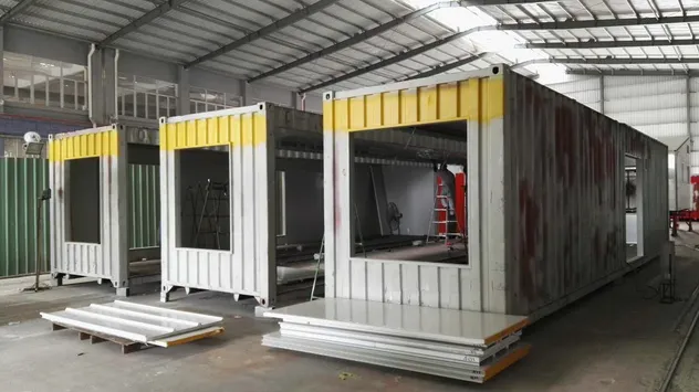 Casa Contenedor Prefabricada Modular Cabaña Pared de Vidrio Casa Pequeña Proyecto de Villa de Vacaciones