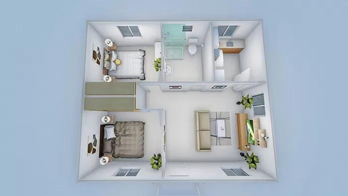 Villa de Lujo Galvanizada G550 Az150 Estructura de Acero Prefabricada Modular para Hogar Familiar Residencial