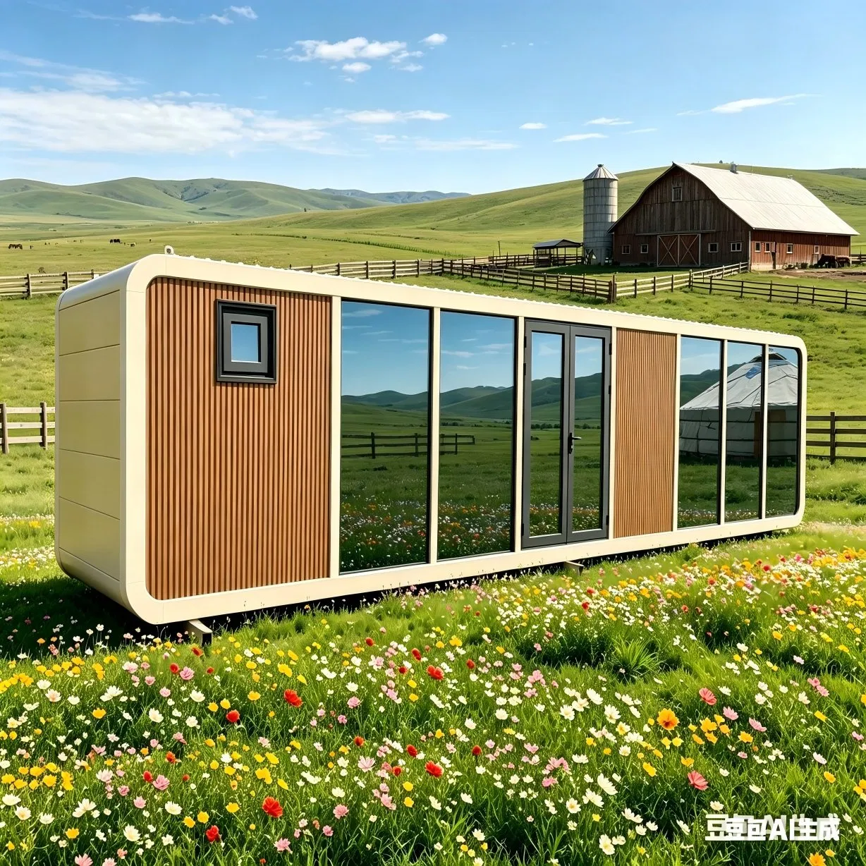 Weather Resistant 20FT Apple Cabin Tiny Home for Lakeside Campsite