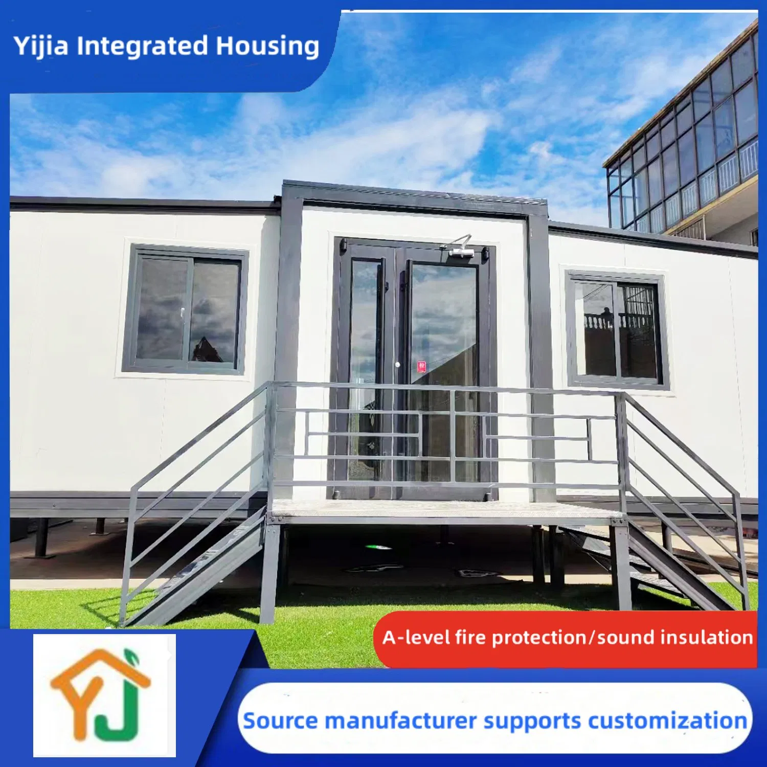 Exportación de China de vivienda de expansión de doble ala, vivienda temporal dedicada para uso posterior a desastres, plegable y reutilizable, vendida directamente por los fabricantes