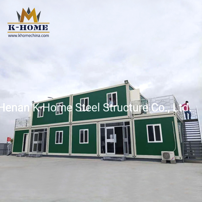 Oficina modular de lujo de casas prefabricadas en contenedor plano