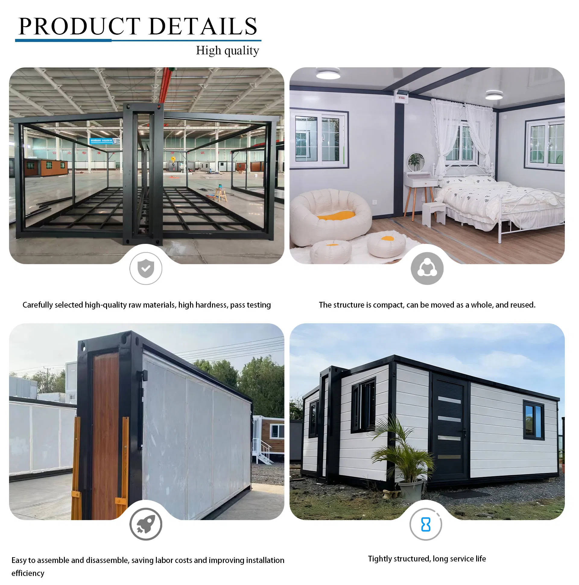 Casa Prefabricada Móvil Plegable Sostenible Estructura Modular para Estancia Rural y Vida Pequeña
