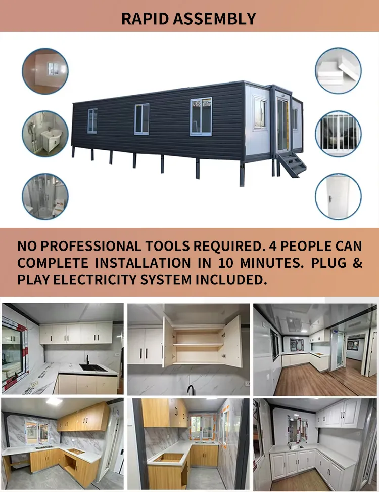 40FT Casa Modular Inteligente con Sistema de Cerradura Avanzado