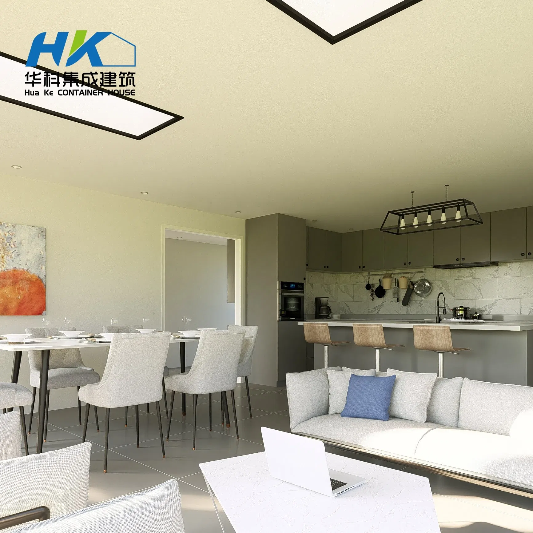 Casa Prefabricada Modular de Contenedor de Lujo Moderno 2 Dormitorio 1 Baño
