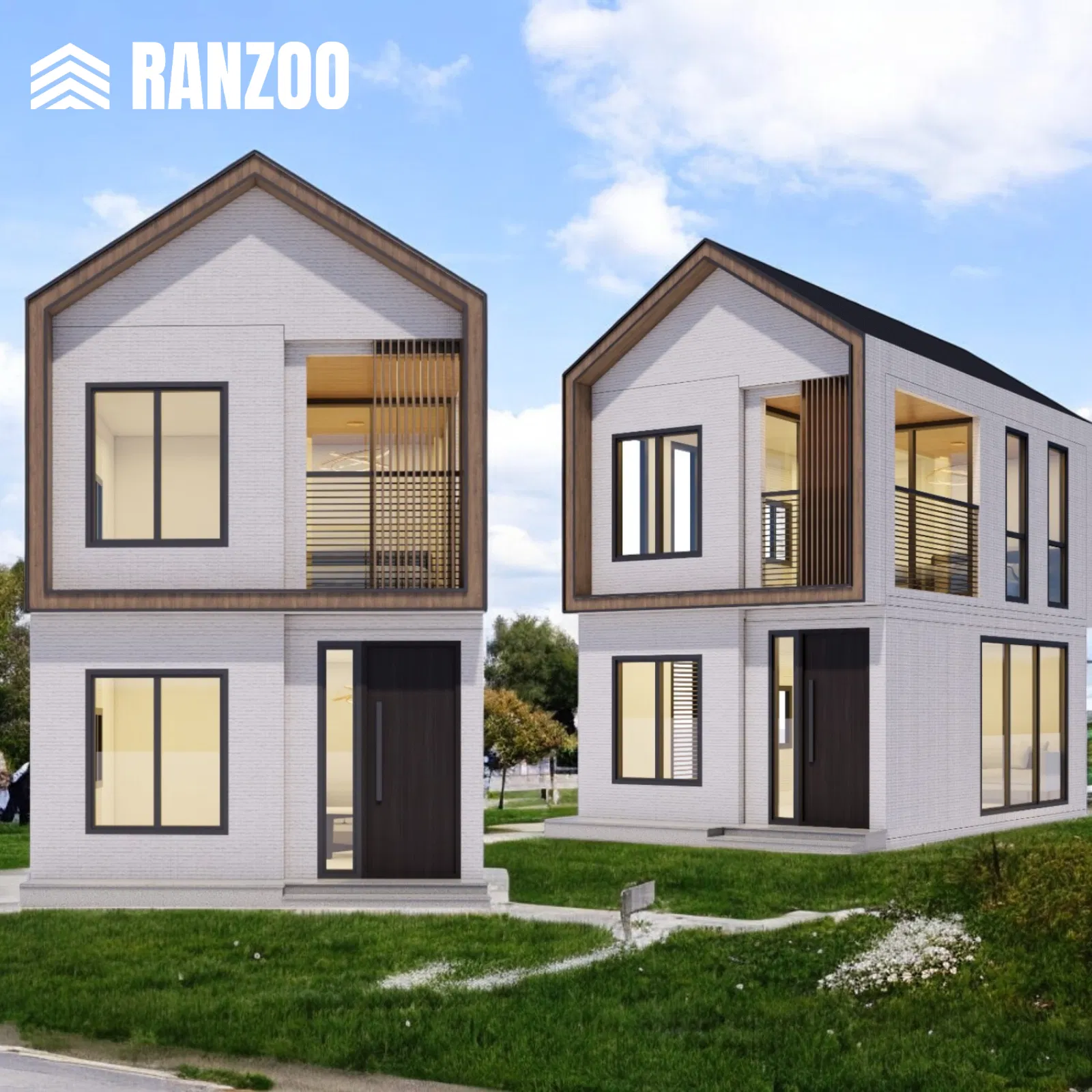 Casa portátil prefabricada Ranzoo, casa plegable inteligente con energía solar y diseño gratuito
