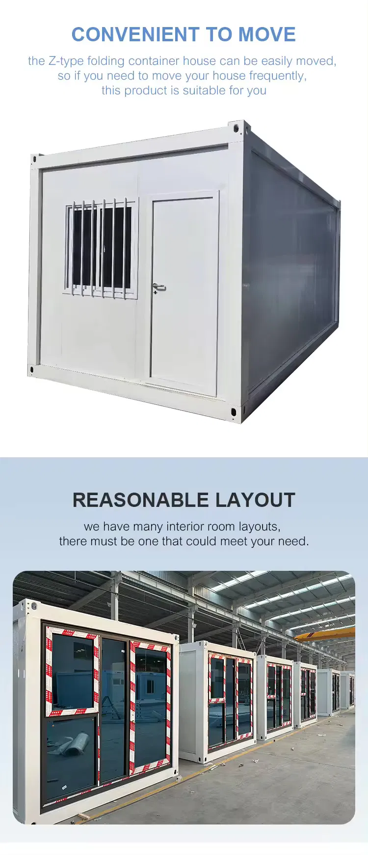 Oficina móvil modular plegable prefabricada de contenedor potable