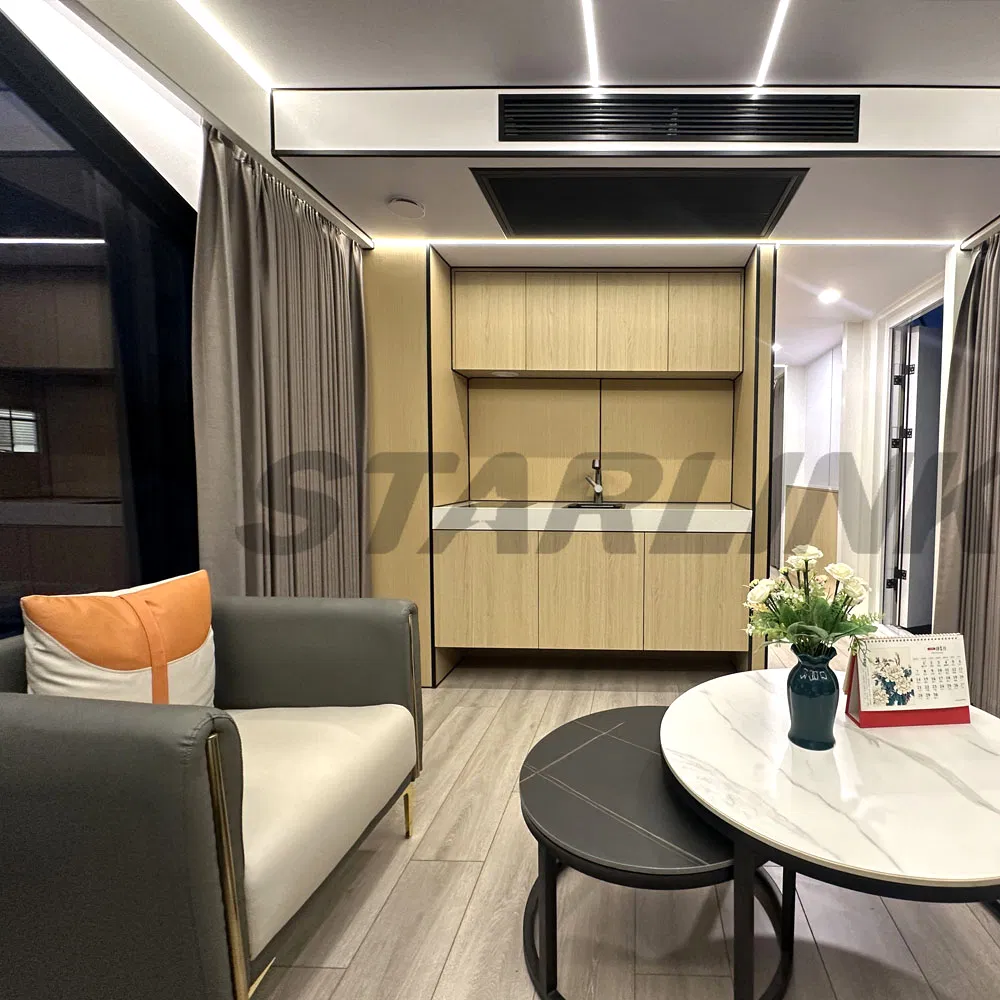 Pequeña casa modular prefabricada ecológica de lujo, contenedor expandible, cápsula preconstruida, casa móvil portátil residencial