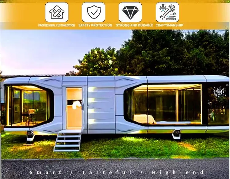 Cápsulas residenciales al aire libre casas móviles edificio prefabricado
