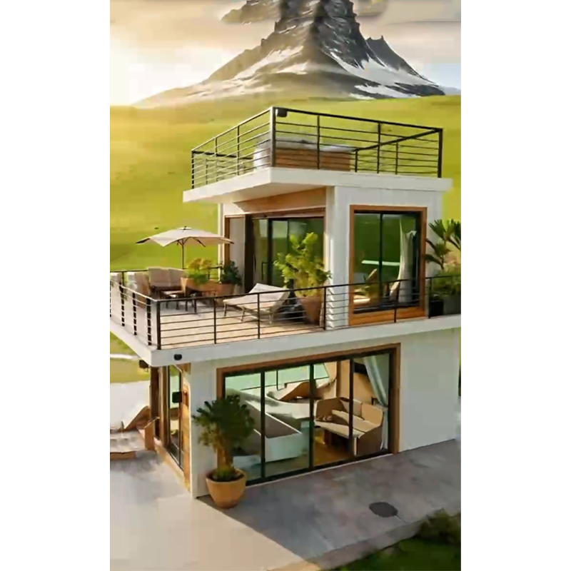 Espacio de vida modular contemporáneo en cápsula para hogares ecológicos