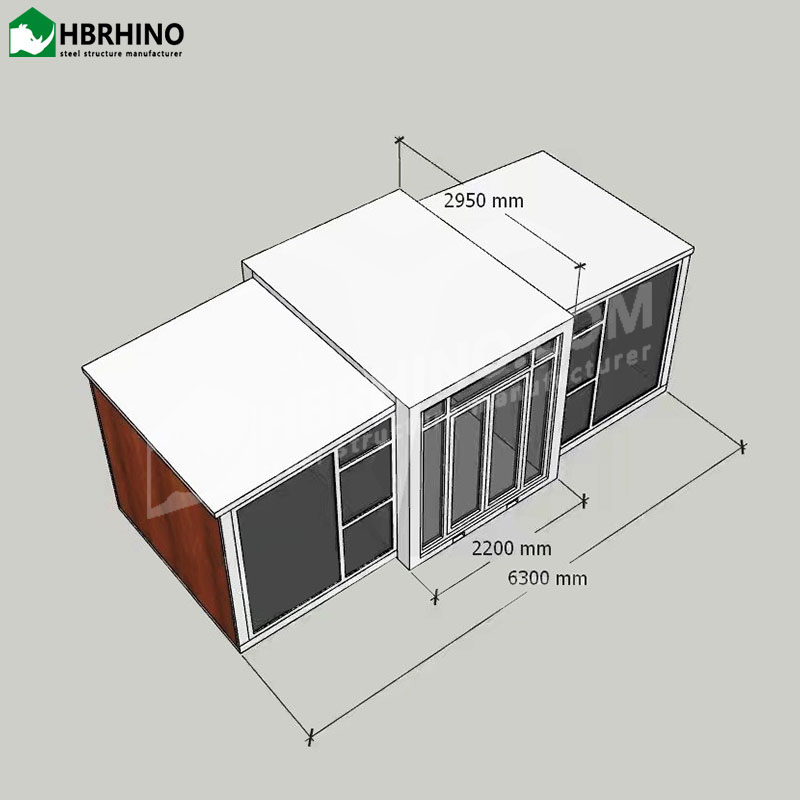 10FT Casa Contenedor Expandible, Solución de Vivienda Verde Sostenible, Hogar Modular de Economía Circular, Vivienda Asequible para el Mercado Global