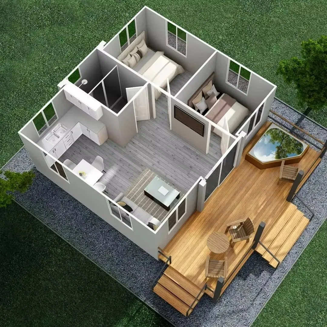 Casa Prefabricada de Lujo Modular Expandible de Bajo Costo en Contenedor 20FT