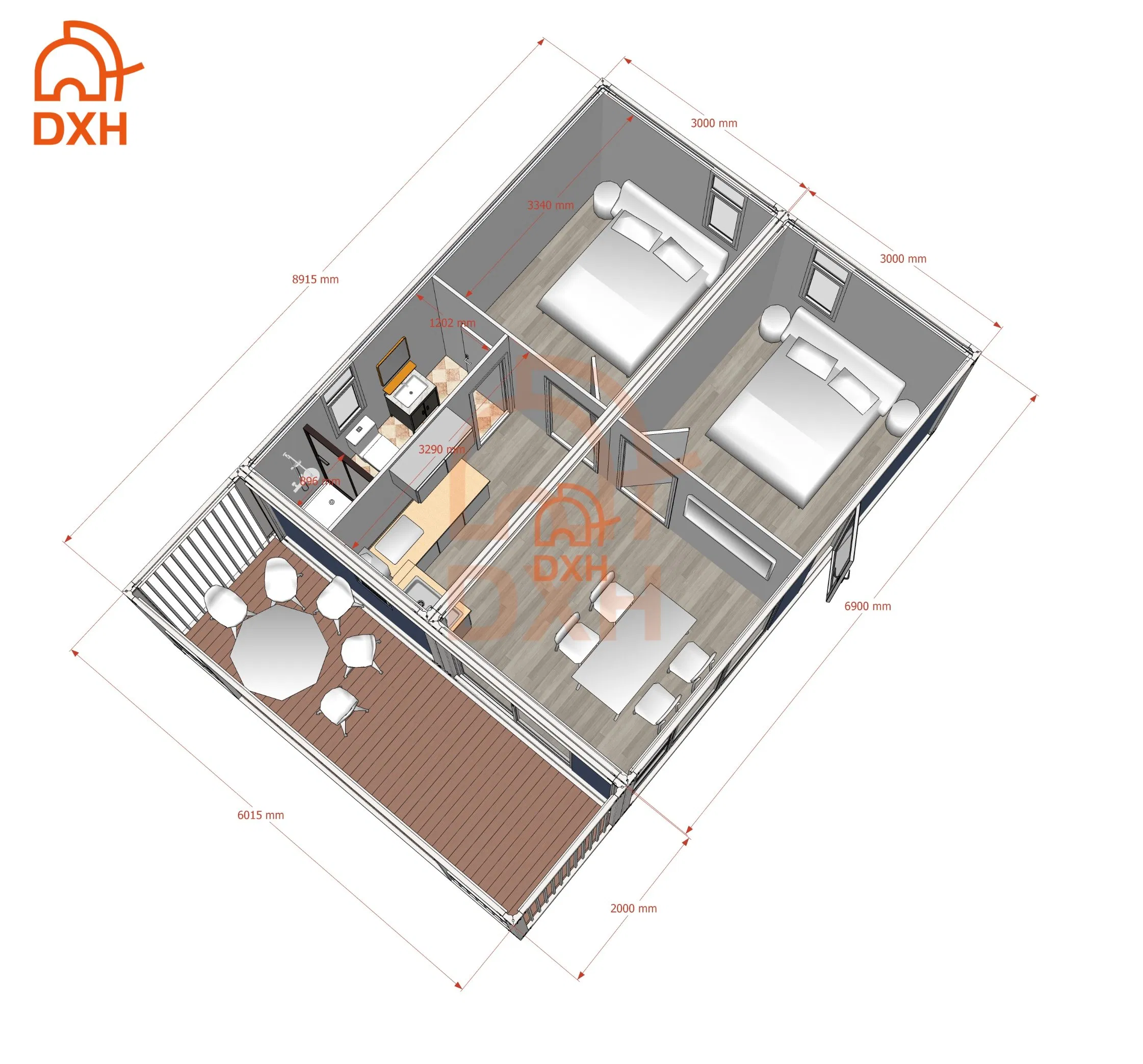 Venta al por mayor de fábrica Villa de campamento impermeable casa modular prefabricada de lujo para vivir al aire libre