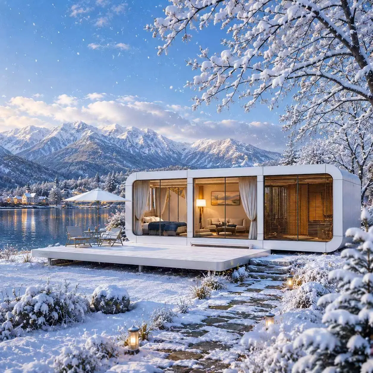 Z1-CT003 Pequeñas casas residenciales móviles modulares expandibles de contenedores ecológicos y inteligentes