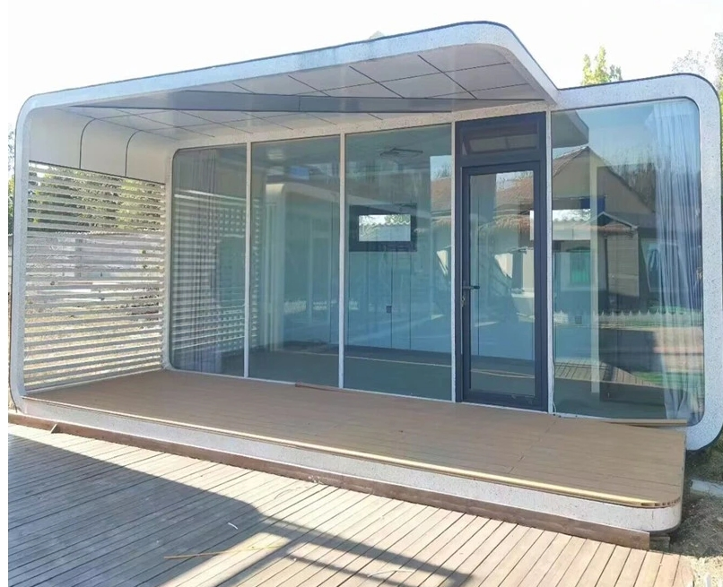 Casa de manzana de alta calidad, diseño moderno, casas prefabricadas modulares, sala de estar, pod de jardín, casas contenedor