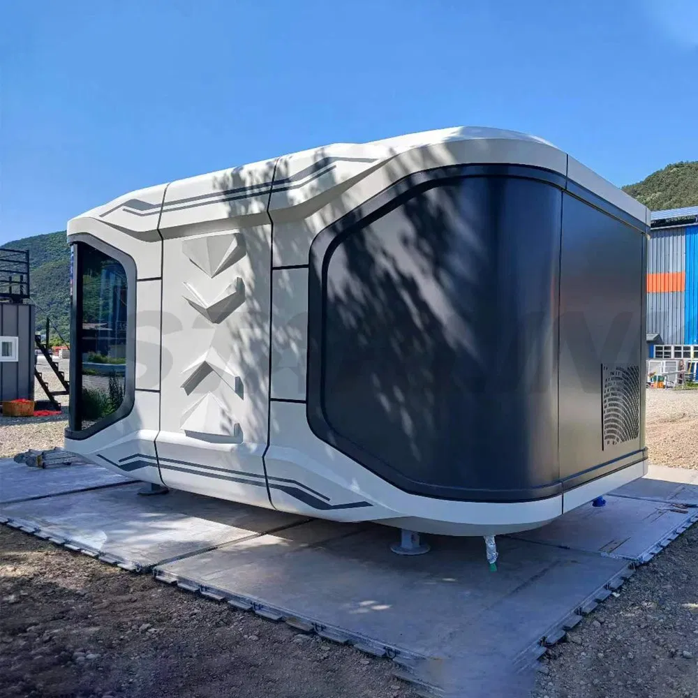 Casa prefabricada de lujo moderna, casa cápsula móvil, resort al aire libre, espacio de vida pequeño, módulo portátil, unidad cápsula, casa modular, casa contenedor, cápsula espacial