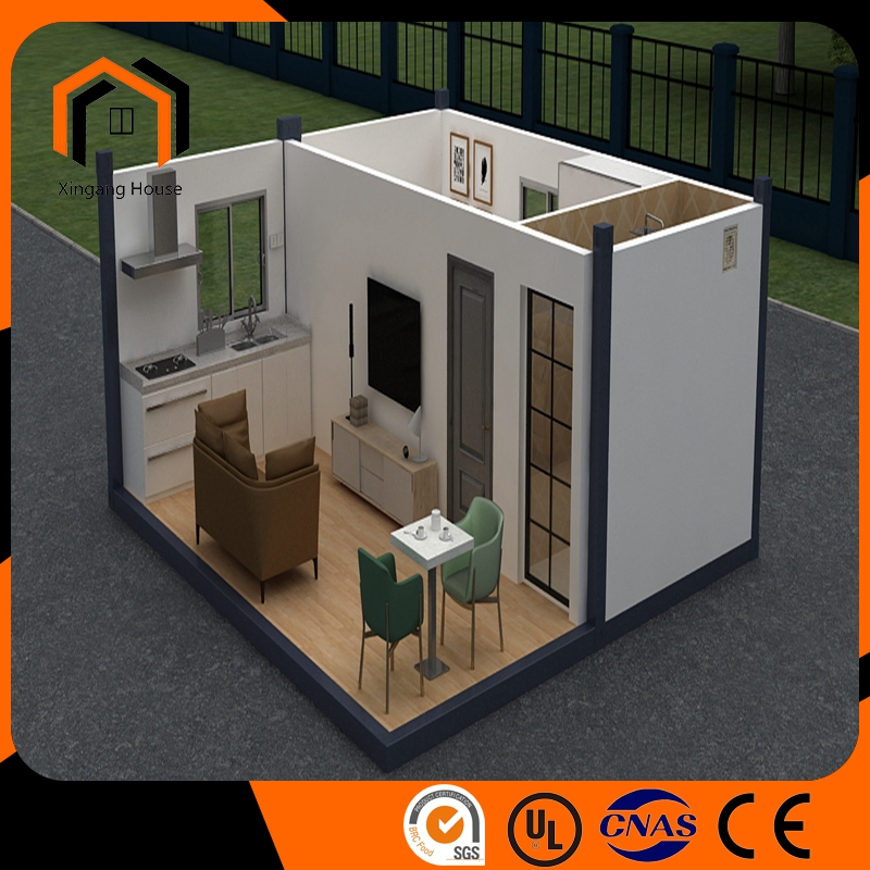 Casa residencial de bajo costo, hogar de contenedor prefabricado, casas solares