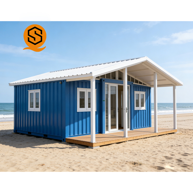Casa Prefabricada de Lujo 40-Foot Diseño Modular de Dos Dormitorios Villa de Vacaciones Frente a la Playa y Solución Residencial a Largo Plazo