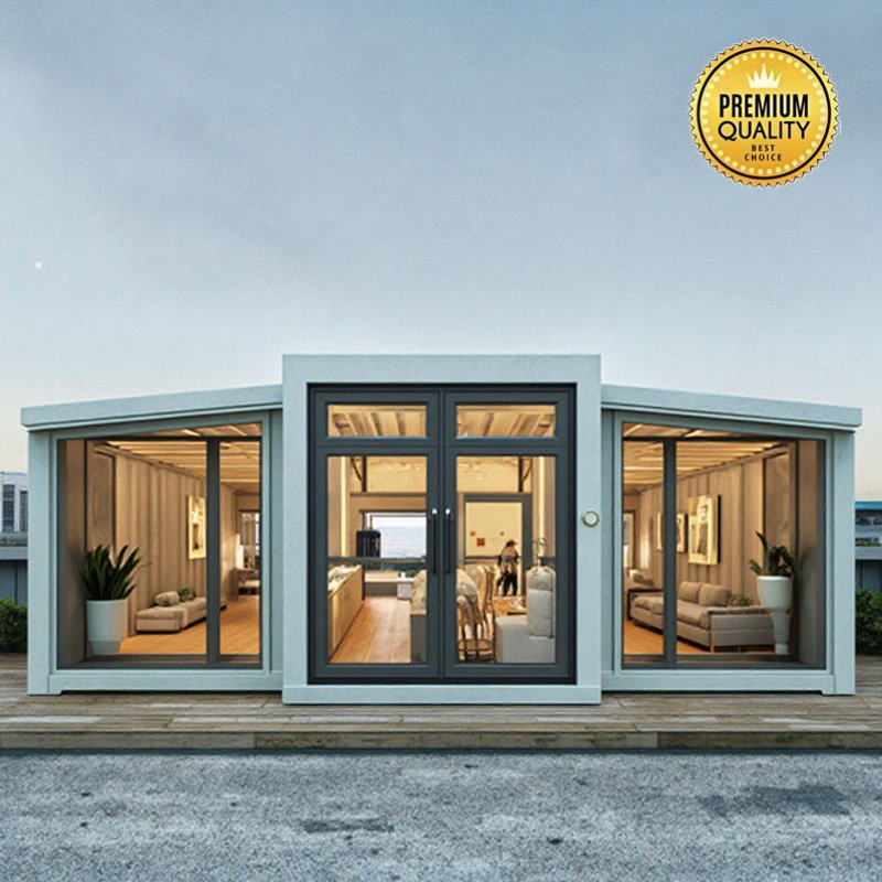 Casa pequeña expandible y elegante con cocina y baño modernos